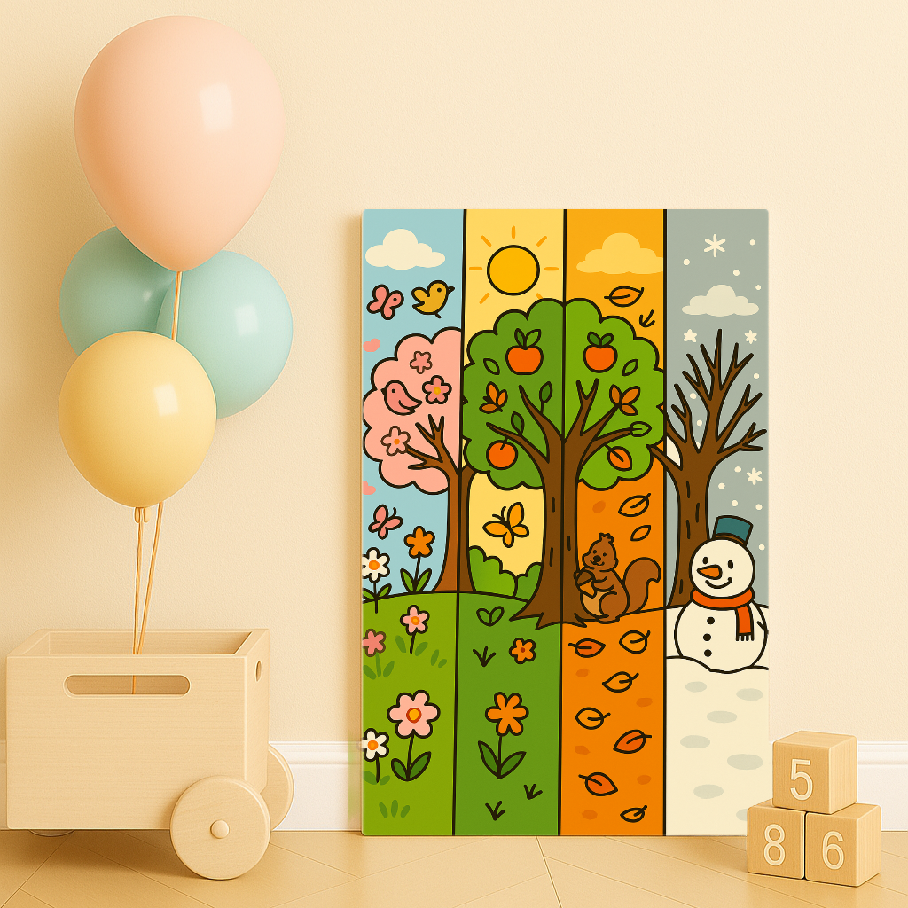 Dört Mevsim Mutluluğu - Sayılarla Boyama Seti