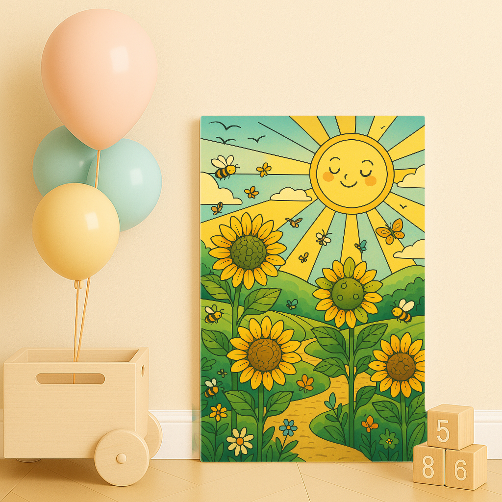 Güneşli Ayçiçekleri - Sayılarla Boyama Seti
