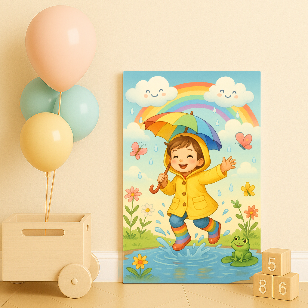 Yağmur ve Gökkuşağı - Sayılarla Boyama Seti