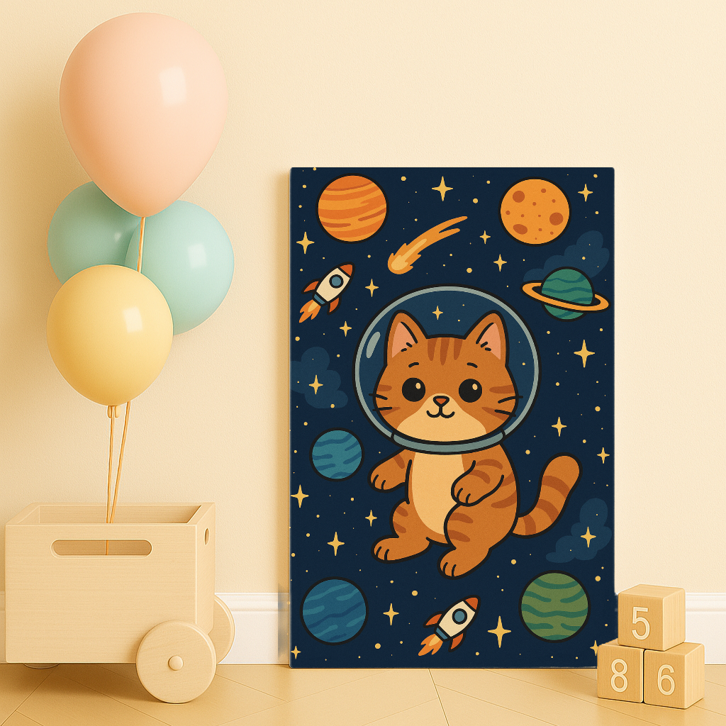 Uzay Kedisi - Sayılarla Boyama Seti