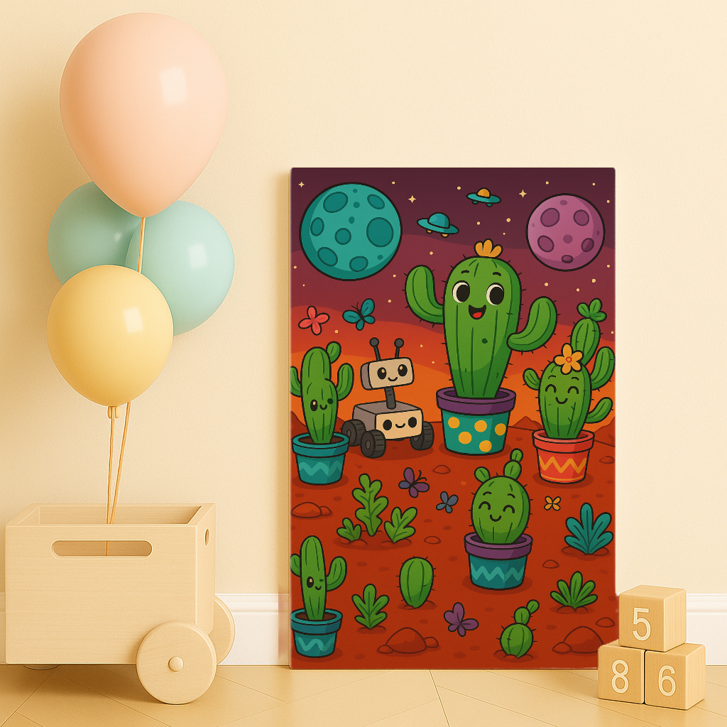 Uzay Kaktüsleri - Sayılarla Boyama Seti
