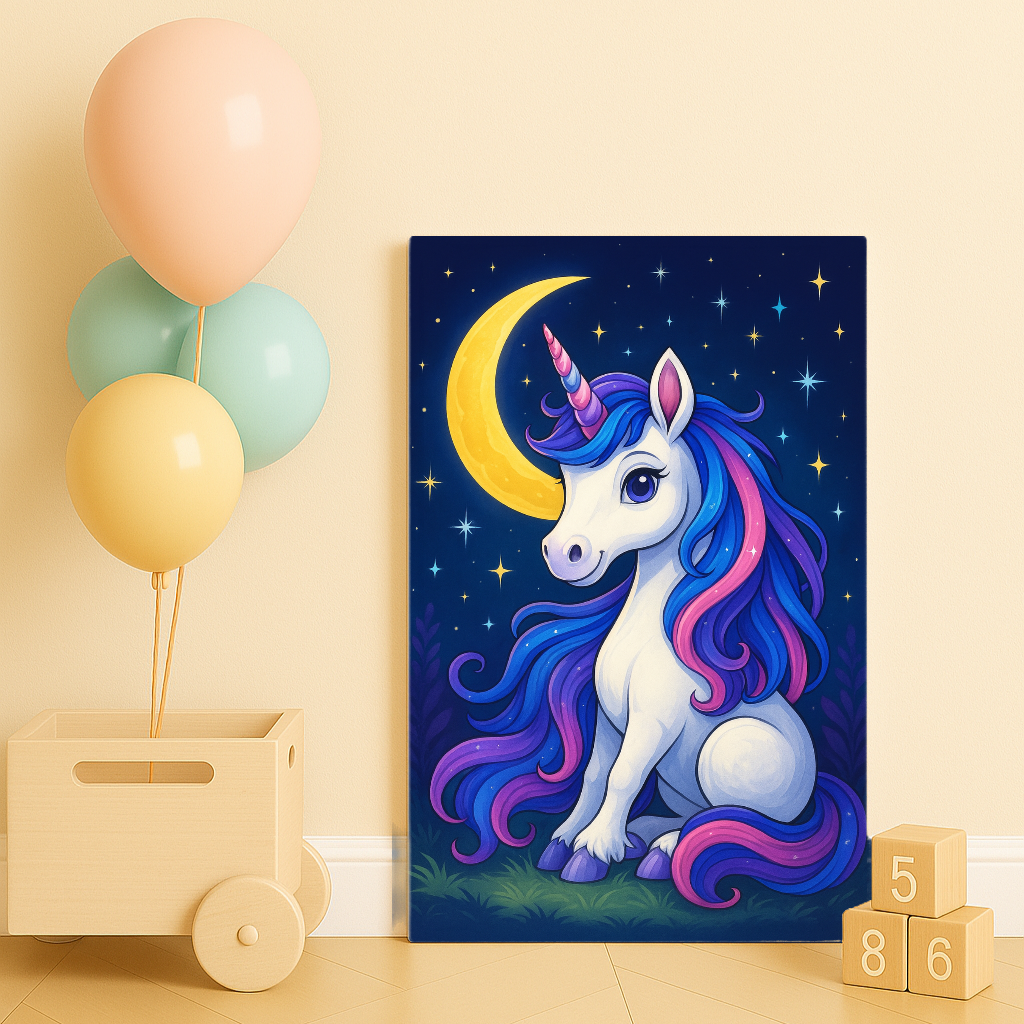 Ay Işığı Unicorn - Sayılarla Boyama Seti