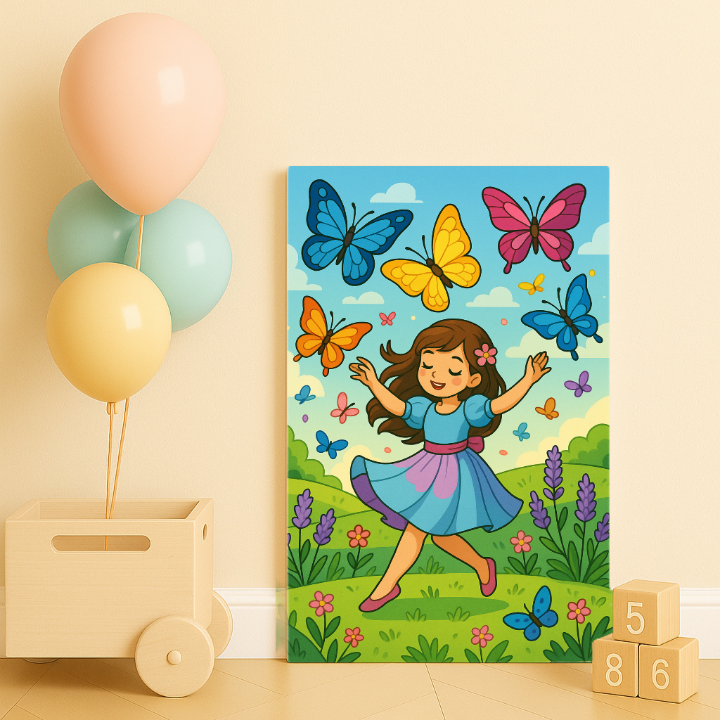 Kelebekli Kız - Sayılarla Boyama Seti