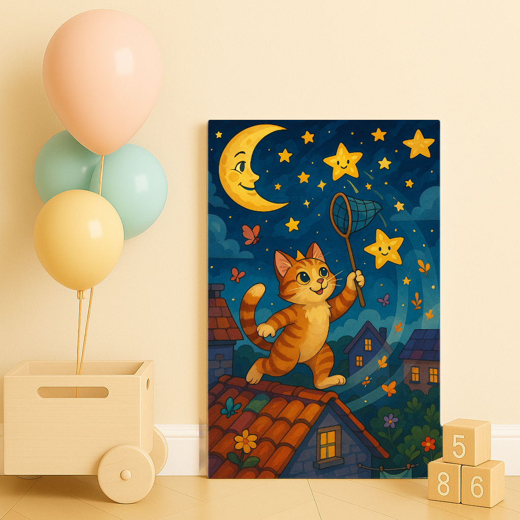 Yıldız Avcısı Kedi - Sayılarla Boyama Seti